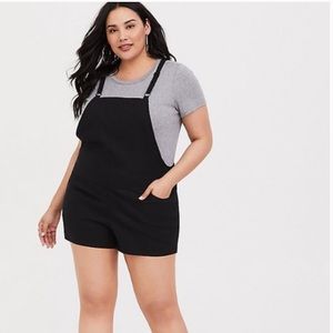 DONATED - Torrid black linen shorts overalls shortalls